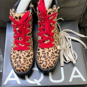 Aqua animal print booties NWT